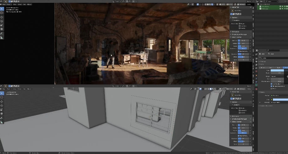 Blender游戏场景室内环境材质渲染教程【画质高清只有视频】